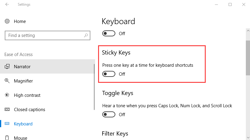 How to Turn On and Turn Off Sticky Keys