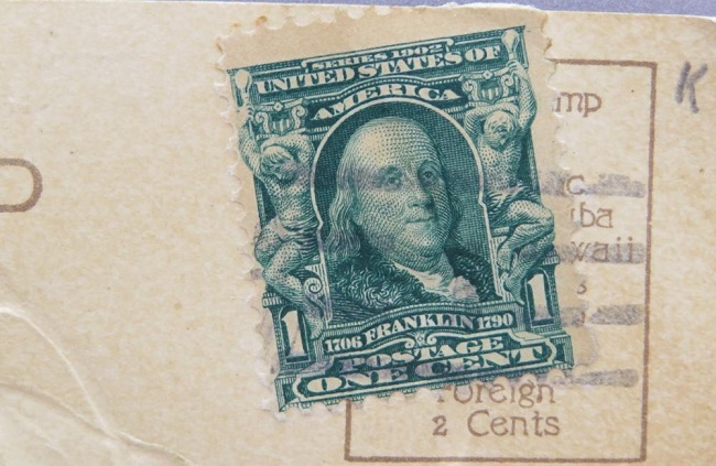 1 Cent Benjamin Franklin Stamp
